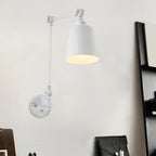Lampada da parete con braccio orientabile in ferro per comodino/studio