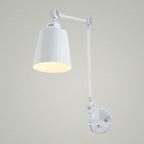 Lampada da parete con braccio orientabile in ferro per comodino/studio