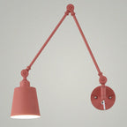 Lampada da parete con braccio orientabile in ferro per comodino/studio
