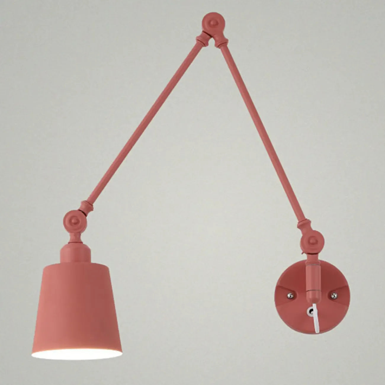 Lampada da parete con braccio orientabile in ferro per comodino/studio