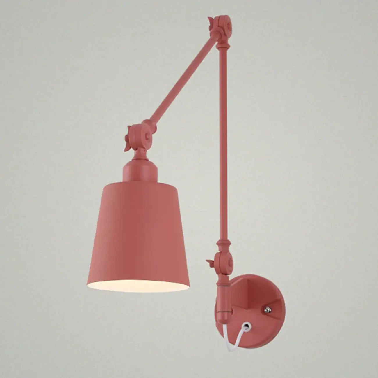 Lampada da parete con braccio orientabile in ferro per comodino/studio