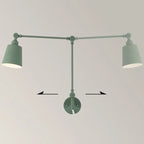 Lampada da parete con braccio orientabile in ferro per comodino/studio