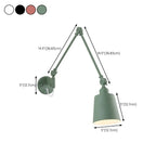 Lampada da parete con braccio orientabile in ferro per comodino/studio