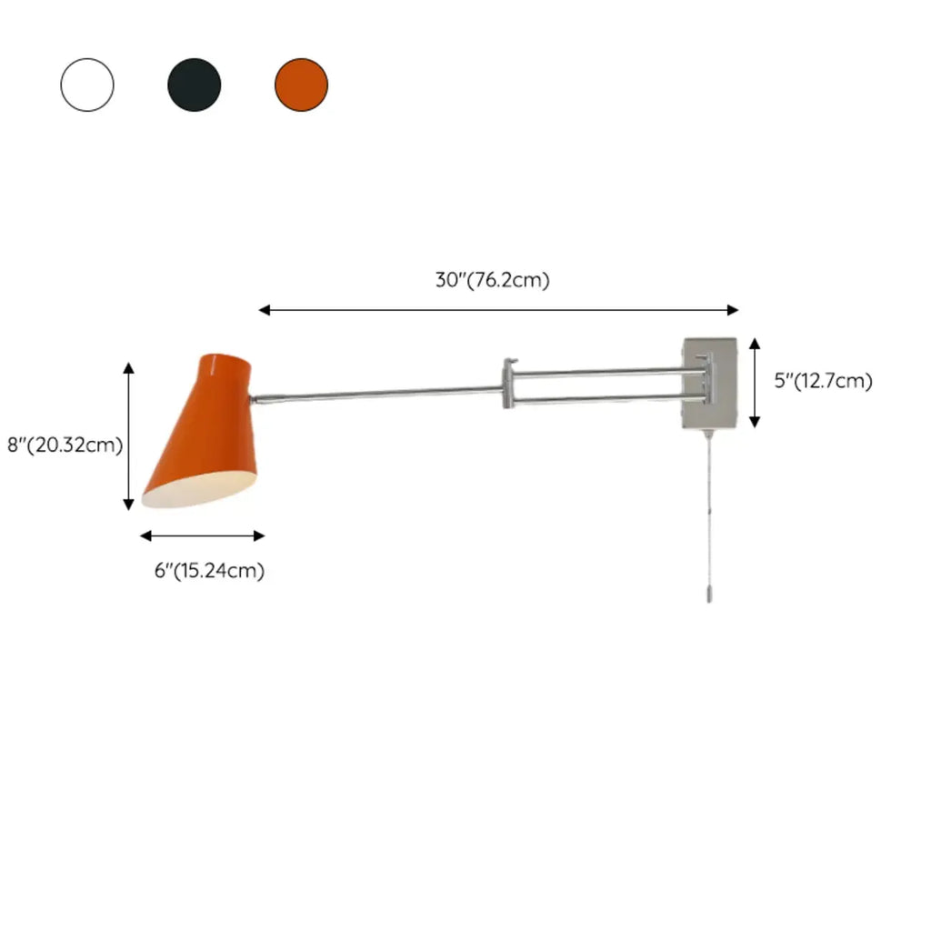 Applique murale minimaliste à bras articulé et chaînette pour la décoration de chambre