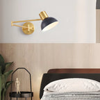 Lampada da parete moderna in ottone con braccio orientabile da 5 a 9 pollici per comodino