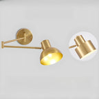 Lampada da parete moderna in ottone con braccio orientabile da 5 a 9 pollici per comodino