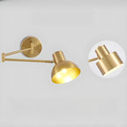 Lampada da parete moderna in ottone con braccio orientabile da 5 a 9 pollici per comodino
