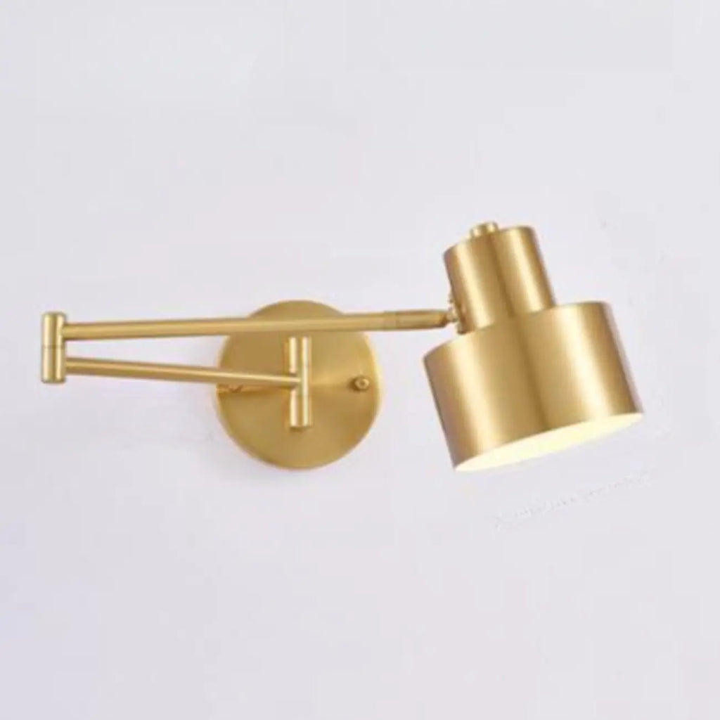Lampada da parete moderna in ottone con braccio orientabile da 5 a 9 pollici per comodino