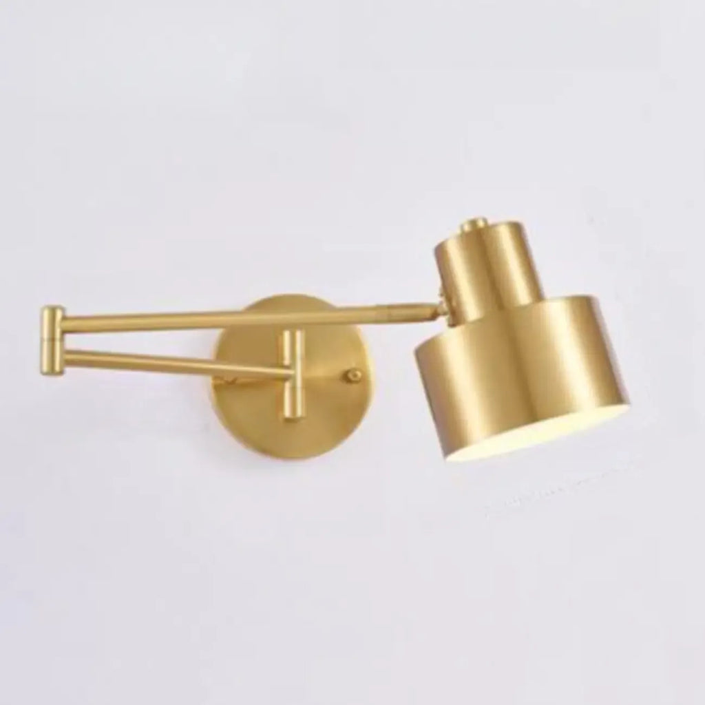 Lampada da parete moderna in ottone con braccio orientabile da 5 a 9 pollici per comodino