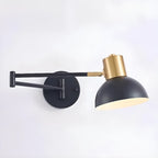 Lampada da parete moderna in ottone con braccio orientabile da 5 a 9 pollici per comodino