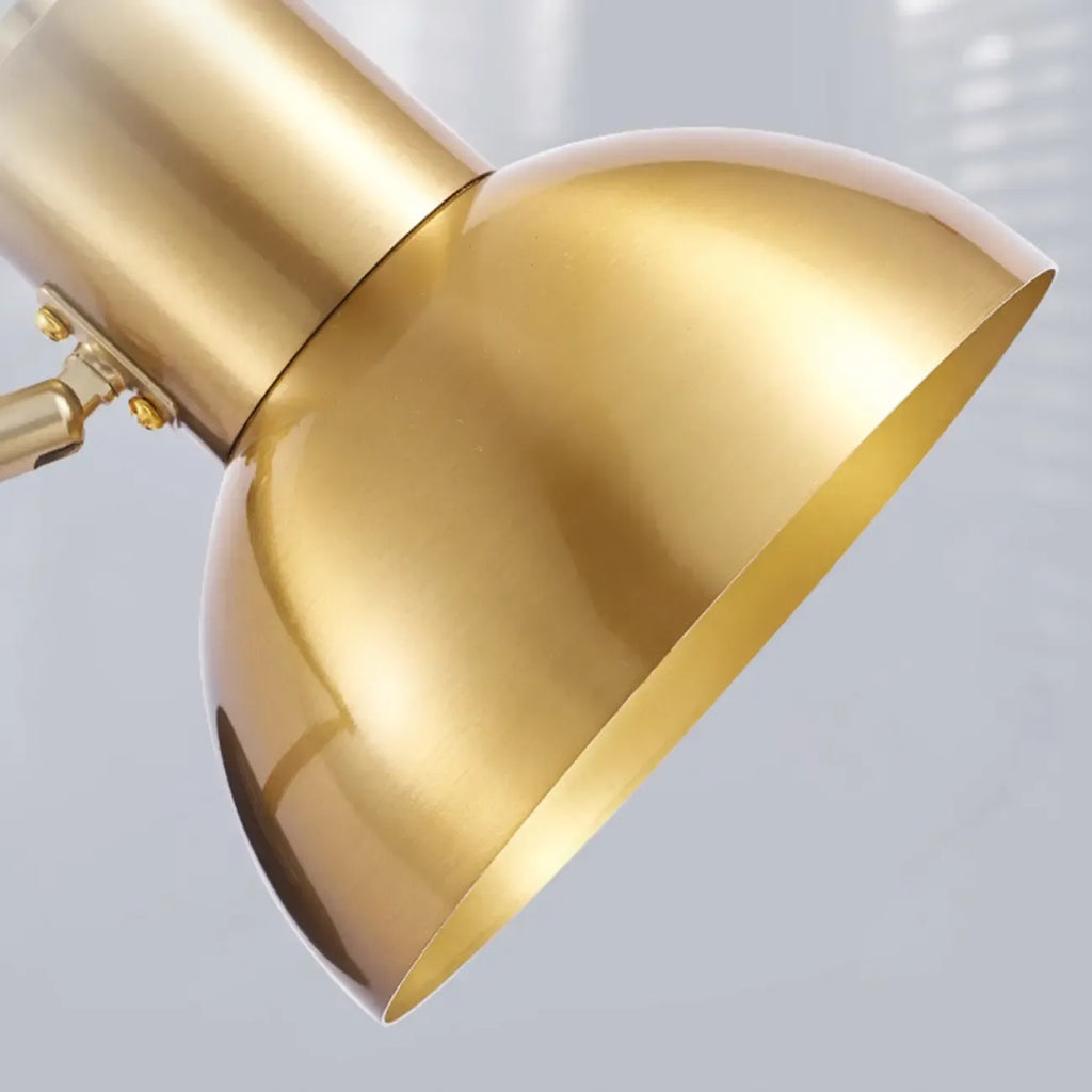 Lampada da parete moderna in ottone con braccio orientabile da 5 a 9 pollici per comodino
