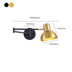 Lampada da parete moderna in ottone con braccio orientabile da 5 a 9 pollici per comodino