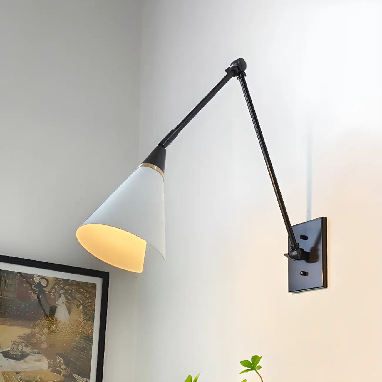 Lampada da parete regolabile da 26'' con braccio orientabile per lettura a bordo letto