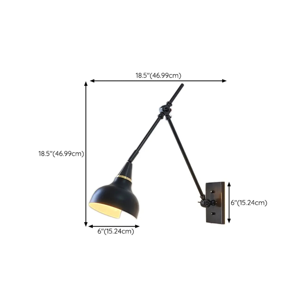 Lampada da parete regolabile da 26'' con braccio orientabile per lettura a bordo letto