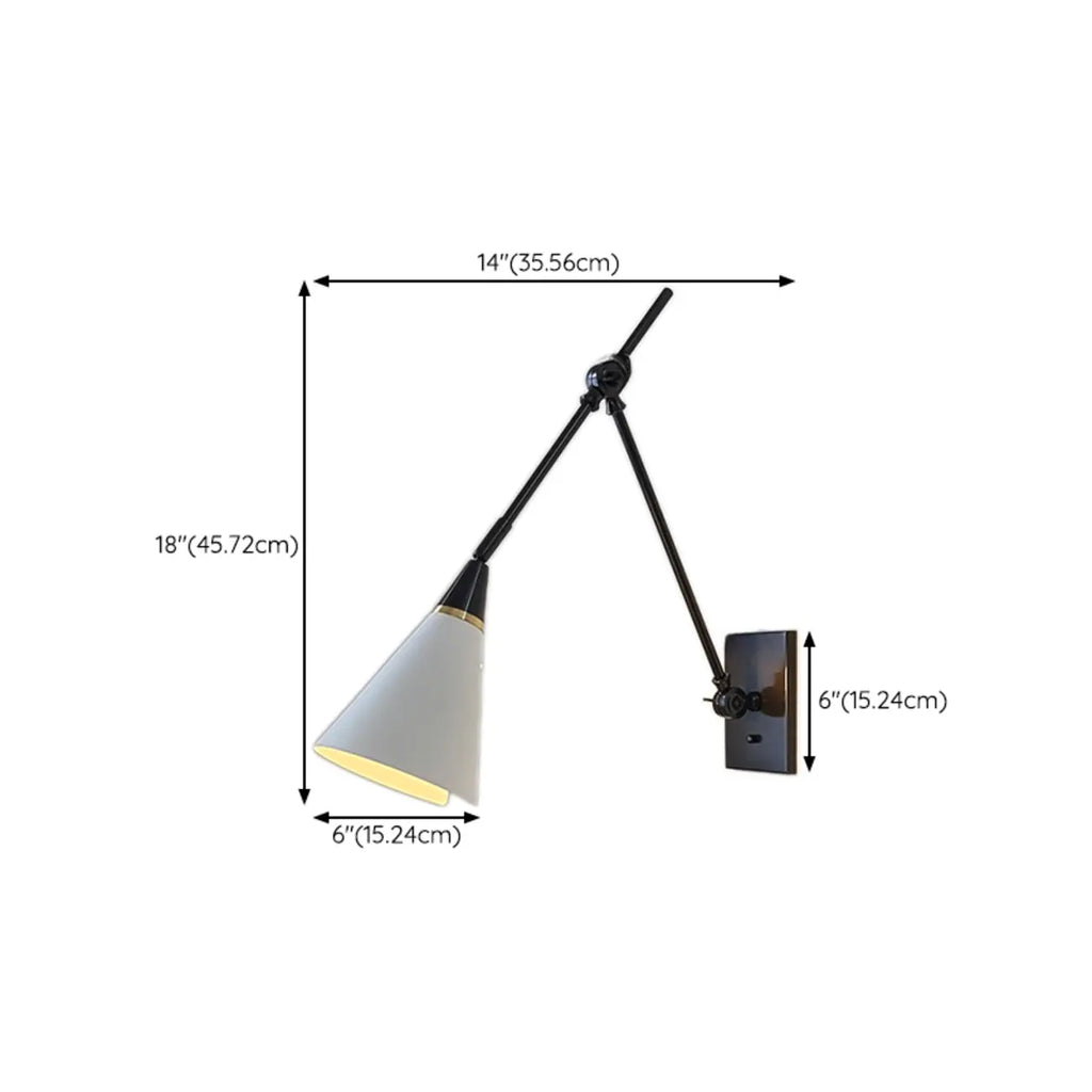 Lampada da parete regolabile da 26'' con braccio orientabile per lettura a bordo letto