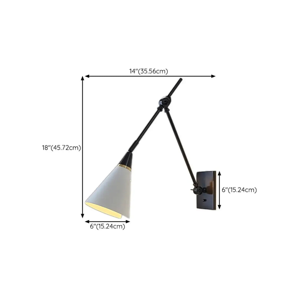 Lampada da parete regolabile da 26'' con braccio orientabile per lettura a bordo letto