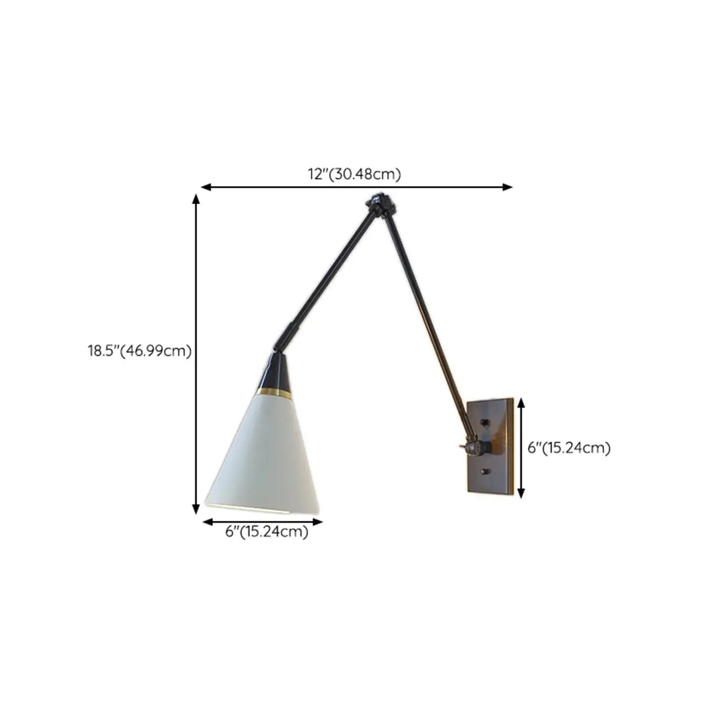 Lampada da parete regolabile da 26'' con braccio orientabile per lettura a bordo letto