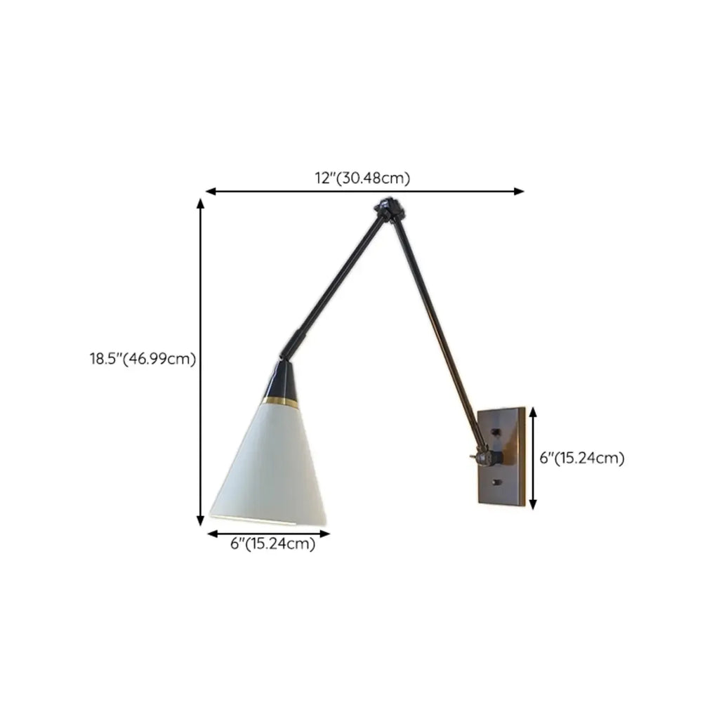 Lampada da parete regolabile da 26'' con braccio orientabile per lettura a bordo letto