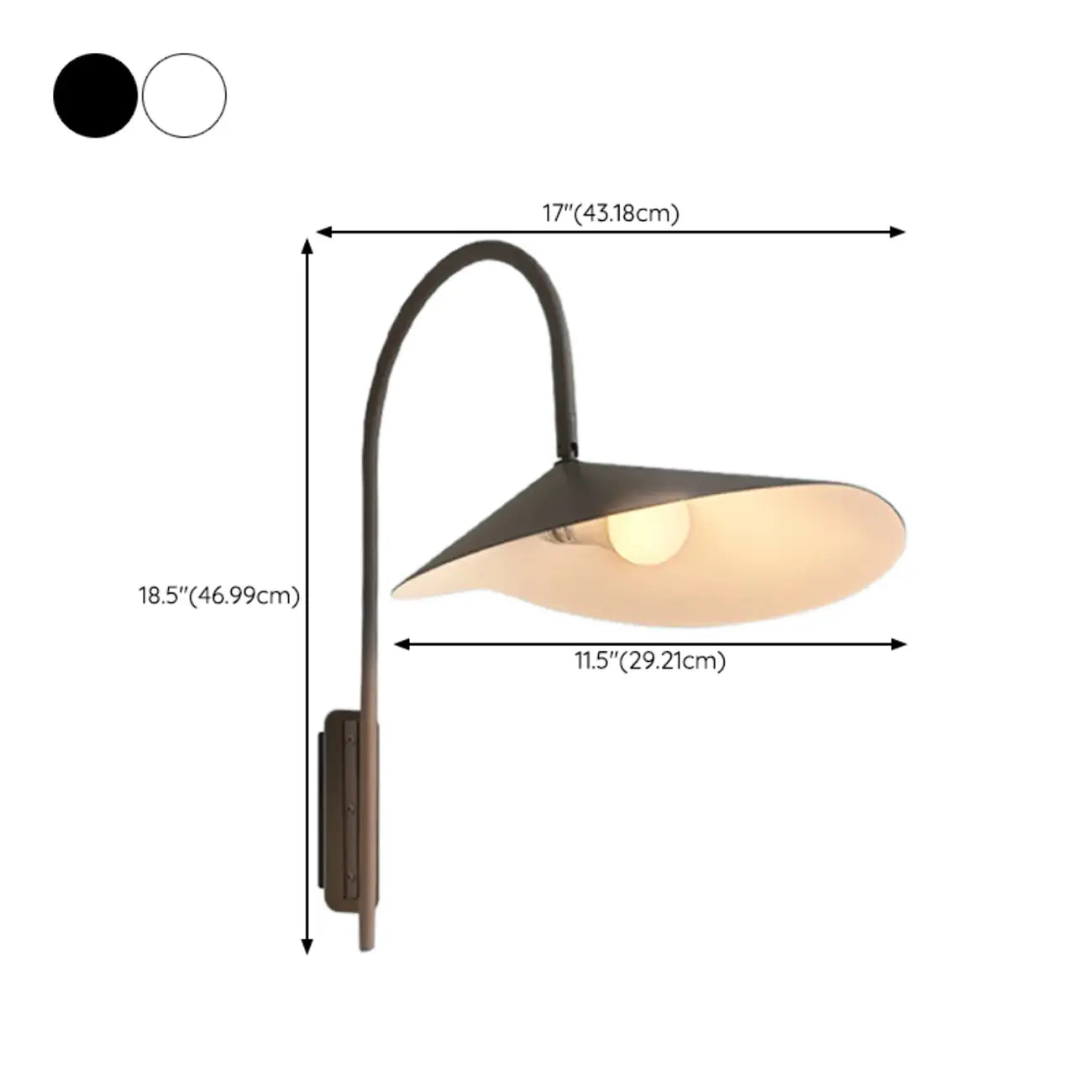 Applique murale à bras articulé de 15 à 19 pouces pour chambre minimaliste