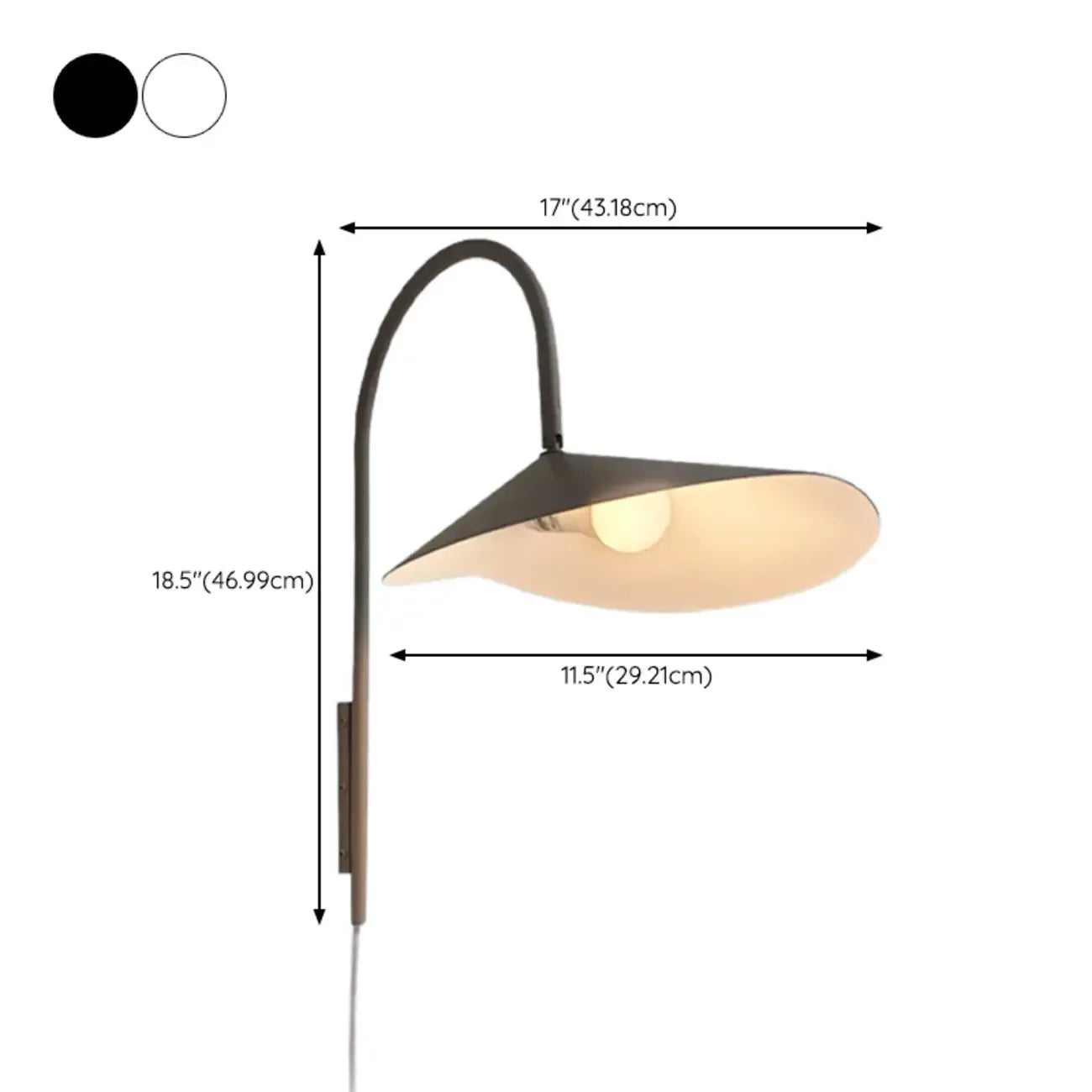 Applique murale à bras articulé de 15 à 19 pouces pour chambre minimaliste