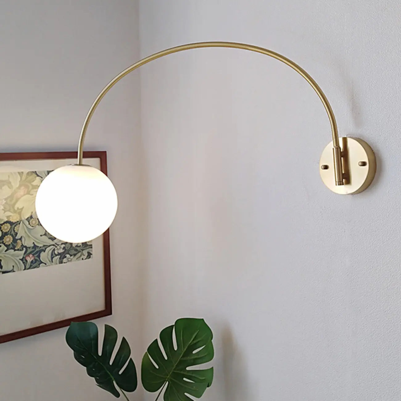 Applique murale moderne de grande taille en forme de bol doré pour intérieur