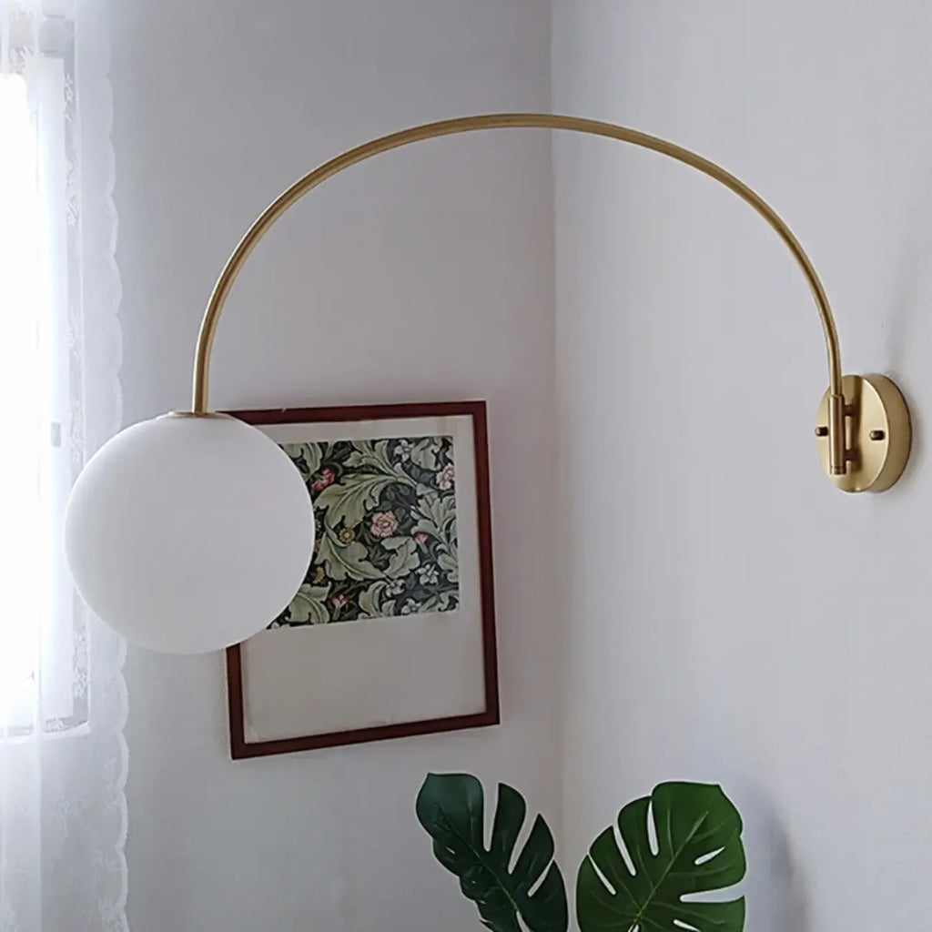 Applique murale moderne de grande taille en forme de bol doré pour intérieur