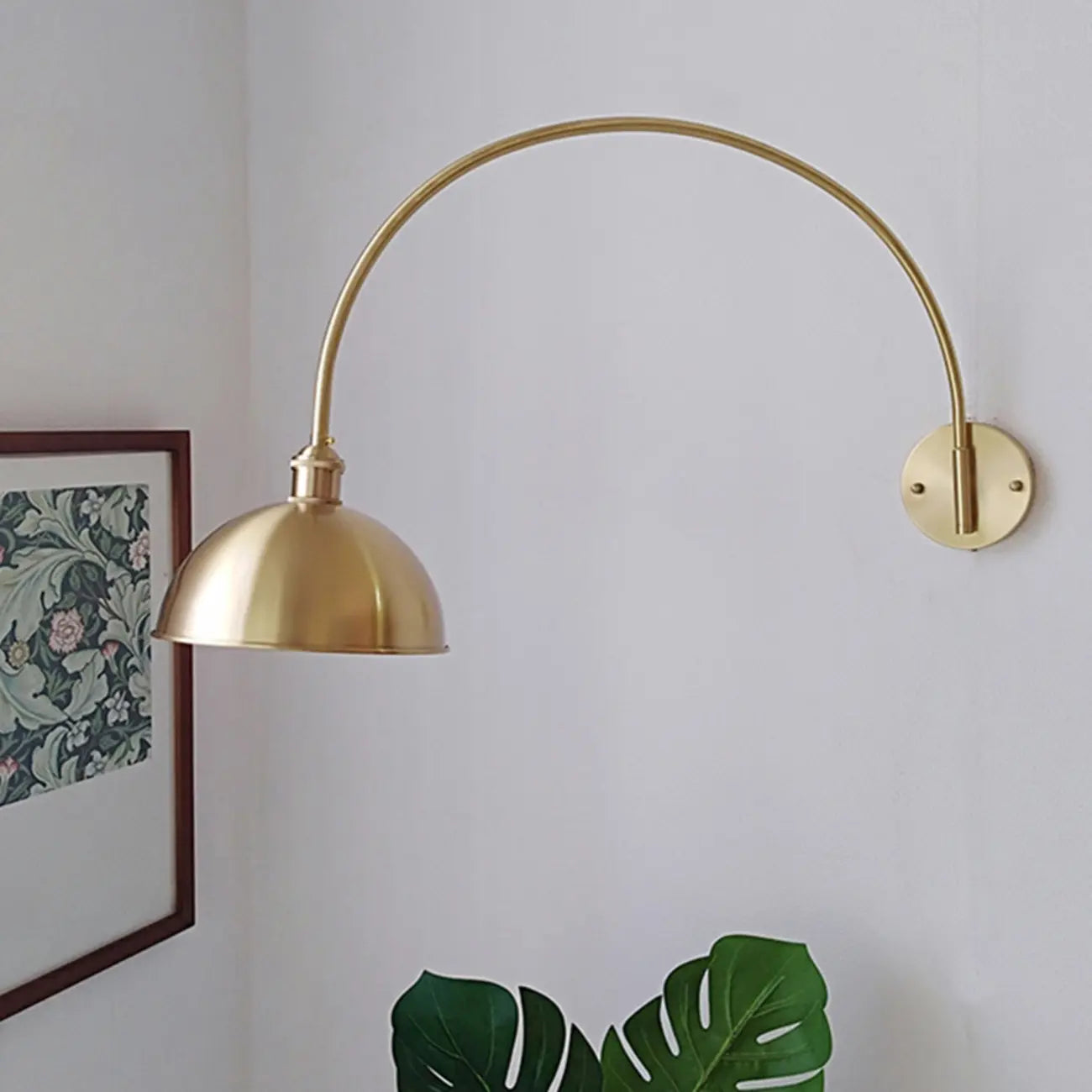 Applique murale moderne de grande taille en forme de bol doré pour intérieur