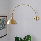 Applique murale moderne de grande taille en forme de bol doré pour intérieur