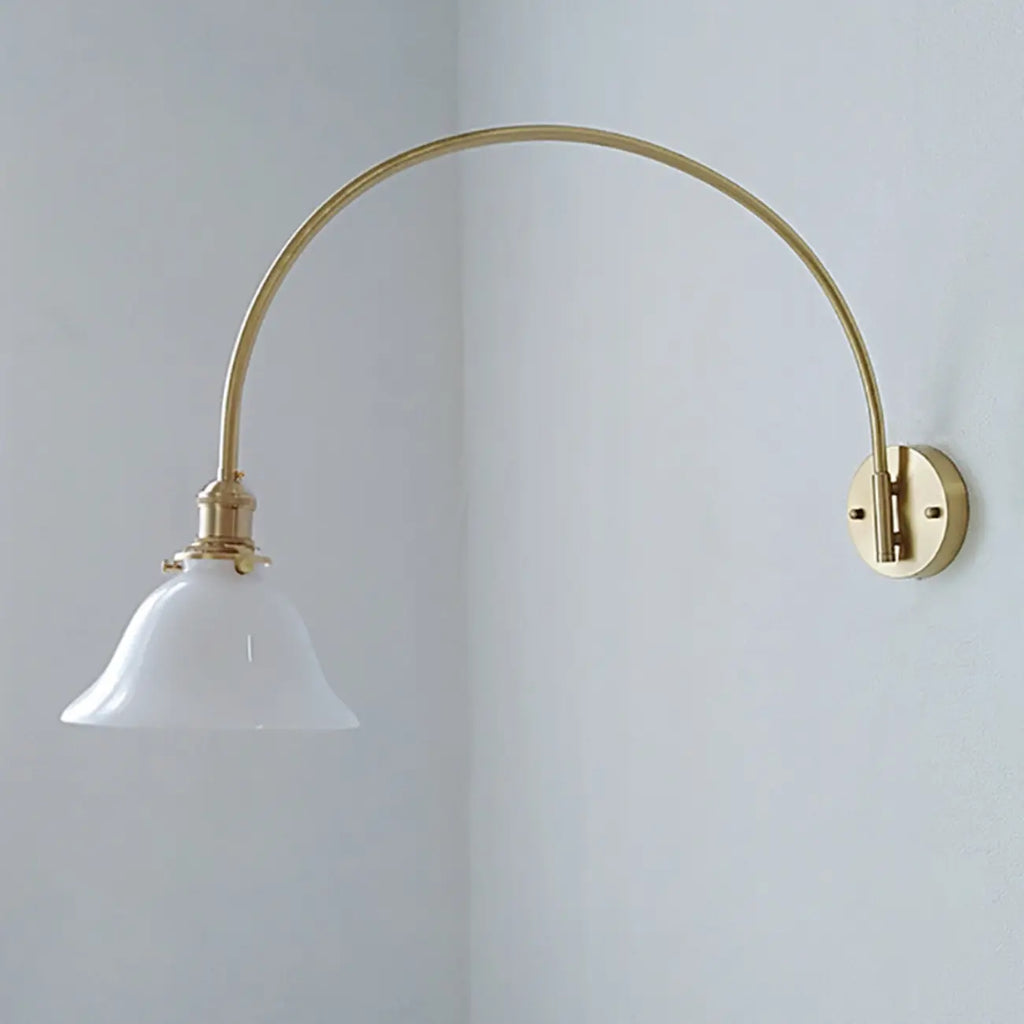 Applique murale moderne de grande taille en forme de bol doré pour intérieur