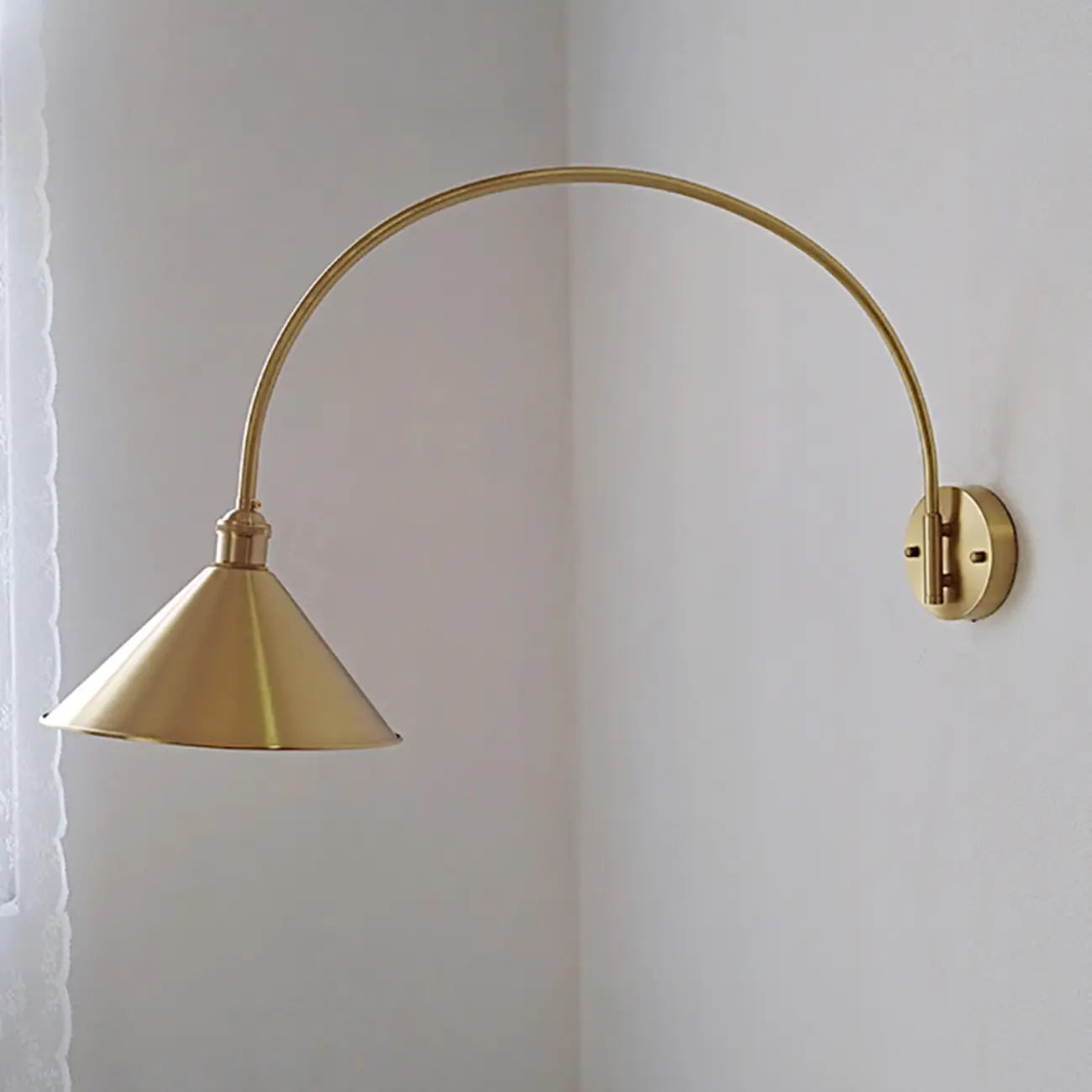 Applique murale moderne de grande taille en forme de bol doré pour intérieur