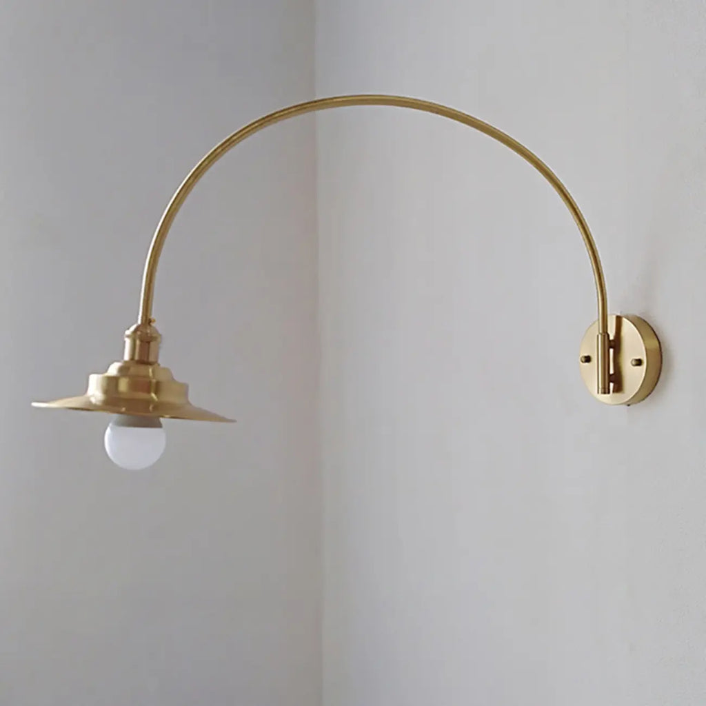 Applique murale moderne de grande taille en forme de bol doré pour intérieur