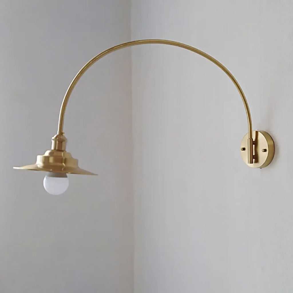 Applique murale moderne de grande taille en forme de bol doré pour intérieur