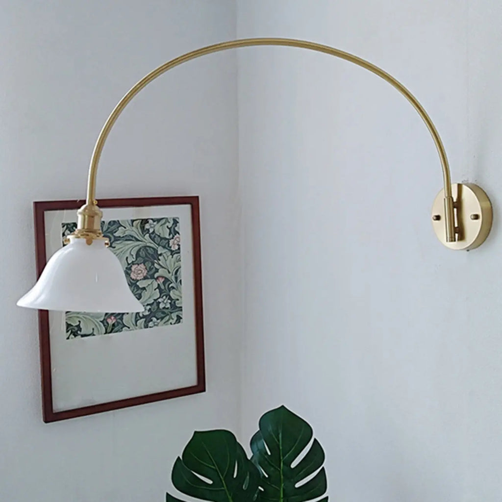 Applique murale moderne de grande taille en forme de bol doré pour intérieur