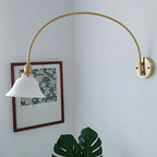 Applique murale moderne de grande taille en forme de bol doré pour intérieur