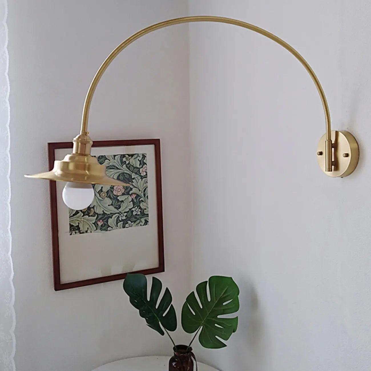 Applique murale moderne de grande taille en forme de bol doré pour intérieur