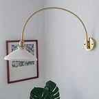 Applique murale moderne de grande taille en forme de bol doré pour intérieur