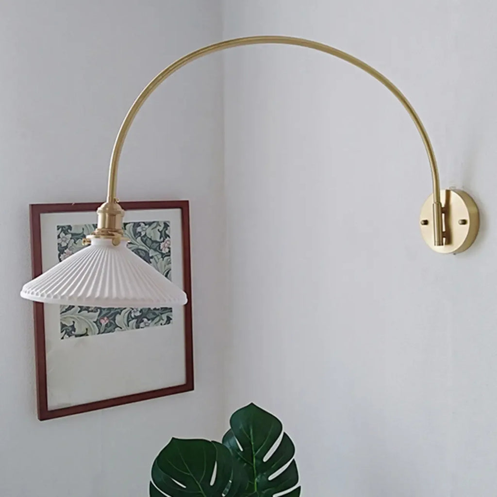 Applique murale moderne de grande taille en forme de bol doré pour intérieur