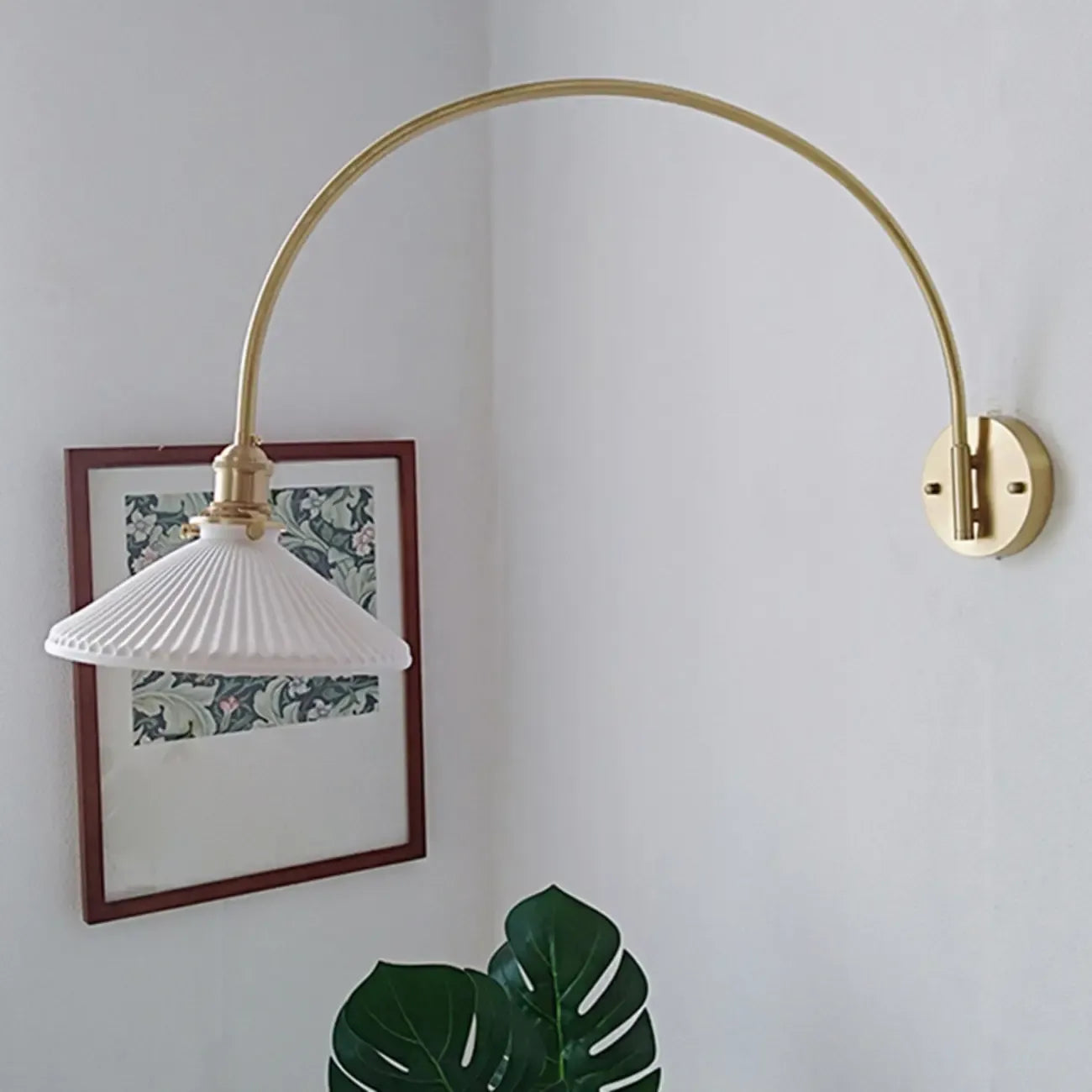 Applique murale moderne de grande taille en forme de bol doré pour intérieur