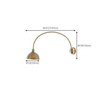 Applique murale moderne de grande taille en forme de bol doré pour intérieur