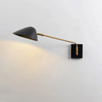Applique murale à bras articulé en métal noir à 2 lumières pour salon