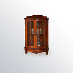Meuble d'angle de rangement classique avec portes vitrées et étagère