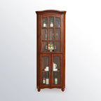 Meuble d'angle de rangement classique avec portes vitrées et étagère