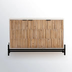 Meuble industriel en bois autoportant pour salon