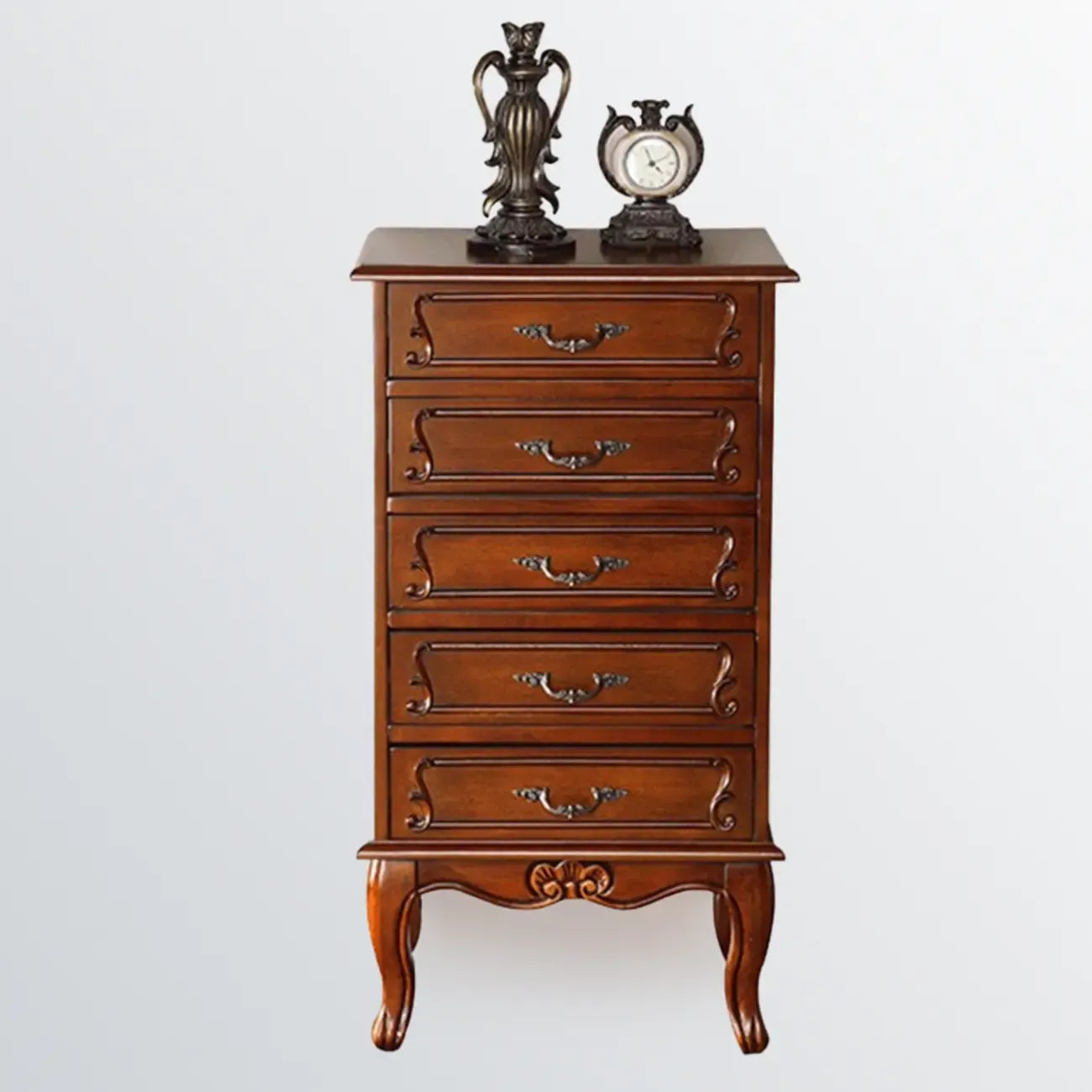 Meuble d'appoint en bois massif de style Mid-Century pour le rangement de la chambre