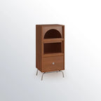 Meuble d'appoint indépendant en pin avec porte vitrée et rangement