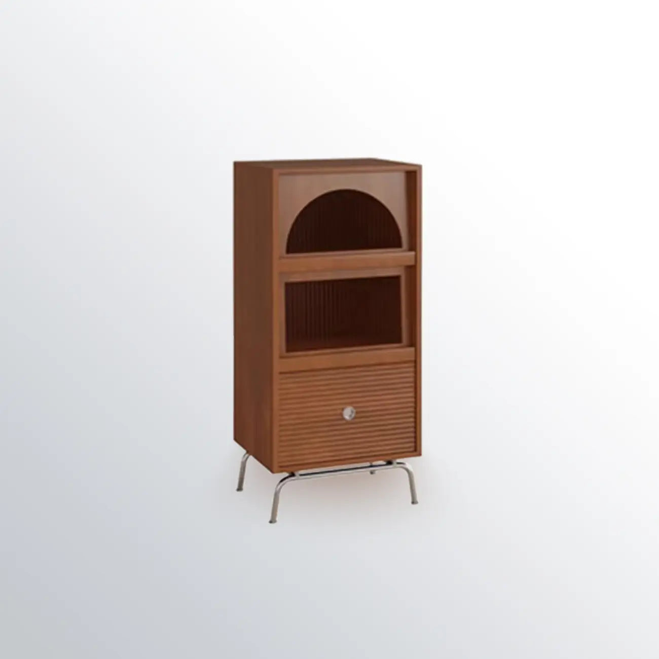 Meuble d'appoint indépendant en pin avec porte vitrée et rangement