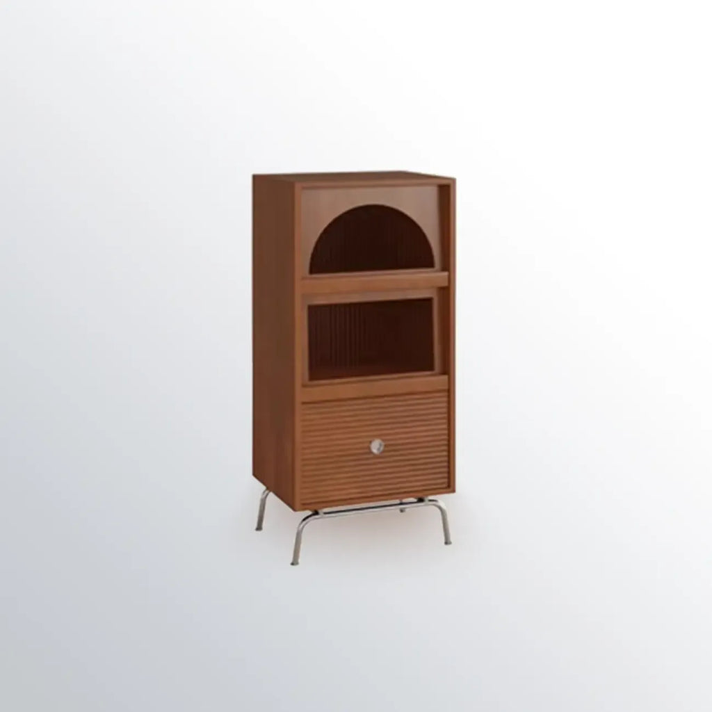 Meuble d'appoint indépendant en pin avec porte vitrée et rangement