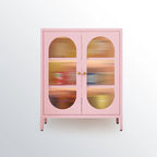 Meuble moderne indépendant pour salon avec porte vitrée