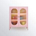 Meuble moderne indépendant pour salon avec porte vitrée