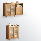 Meuble indépendant marron avec porte coulissante et étagère extérieure